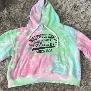 Women’s tie dye cropped sweatshirt